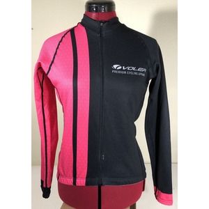 Voler Cycling Jersey Long Sleeve Womens Pro Race Pink Black Sz XS